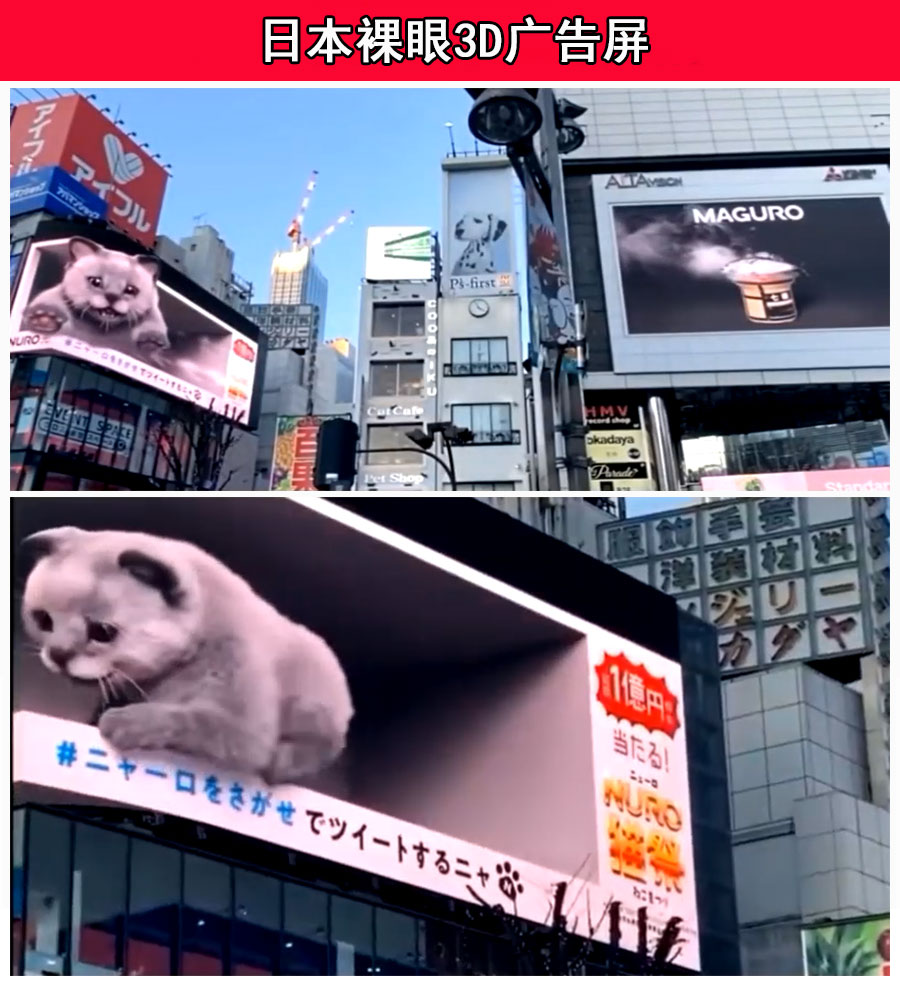 日本逼真視覺體驗商場街道廣場裸眼3D顯示大屏(圖1)