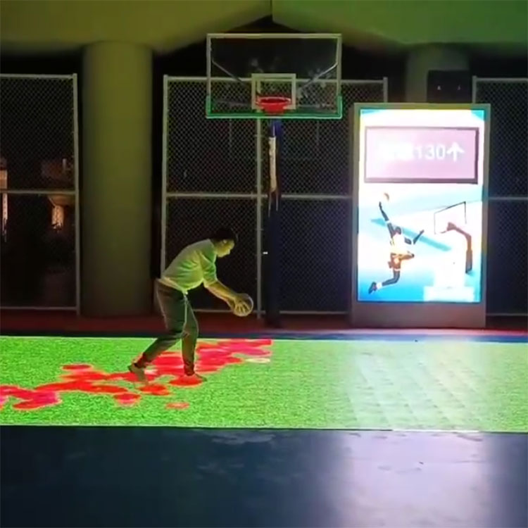 在LED互動地磚屏上打籃球 高承重素材可變換